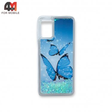 Чехол для Samsung A03s силиконовый, водичка, бабочки