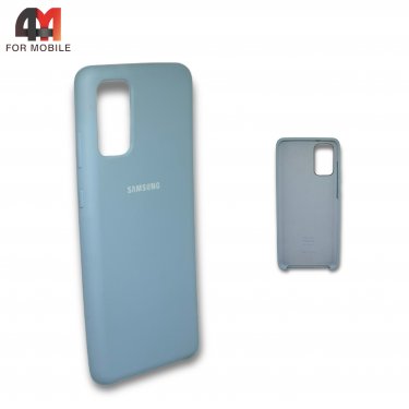 Чехол для Samsung S20 Plus/S11 силиконовый, Silicone Case, голубого цвета