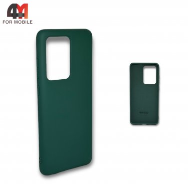 Чехол для Samsung S20 Ultra/S11 Plus силиконовый, Silicone Case, зеленого цвета