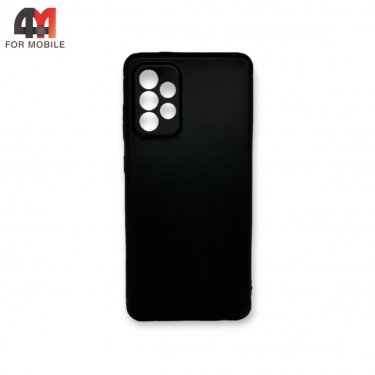 Чехол для Samsung A72 силиконовый с защитой на камеру, черного цвета