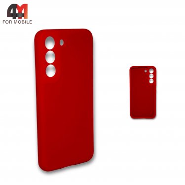 Чехол для Samsung S22 силиконовый, Silicone Case, красного цвета