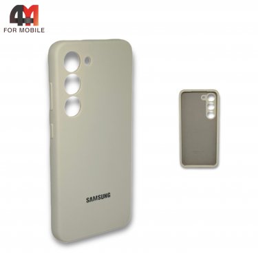 Чехол для Samsung S23 силиконовый, Silicone Case Premium copy, бежевого цвета