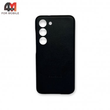 Чехол для Samsung S23 пластиковый, Leather Case, черного цвета