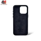Чехол Iphone 15 Pro пластиковый, Leather Case + MagSafe, Black