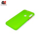 Чехол для Xiaomi Redmi Note 7/Note 7 Pro силиконовый, матовый с цветными кнопками, салатового цвета