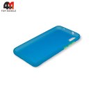 Чехол для Xiaomi Redmi 7A силиконовый, матовый с цветными кнопками, голубого цвета