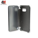 Чехол-книга для Samsung S6 Edge clear view cover, серого цвета