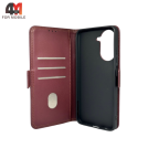Чехол-книга для Xiaomi Redmi A5 шов, бордового цвета, Case