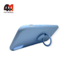 Чехол Iphone XR силиконовый с кольцом, небесного цвета