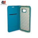 Чехол-книга для Samsung S7 Edge голубого цвета