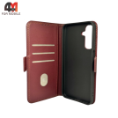 Чехол-книга для Samsung A26 шов, бордового цвета, Case