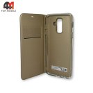 Чехол-книга для Samsung A6 Plus 2018/J8 2018 clear view cover, золотого цвета