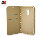 Чехол-книга для Xiaomi Pocophone F1  золотого цвета, New Case