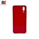 Чехол для Huawei P20 пластиковый, глянцевый, красного цвета