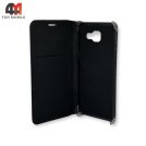 Чехол-книга для Samsung A7 2016/А710 бок пластик, черного цвета