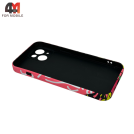 Чехол для Iphone 13 силиконовый с рисунком, 039 розово-желтый, luxo