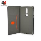 Чехол-книга для Nokia 3.1 Plus тканевый, черного цвета