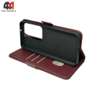 Чехол-книга для Huawei Nova Y72/Y72S шов, бордового цвета, Case