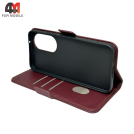 Чехол-книга для Huawei Nova 12/13 шов, бордового цвета, Case