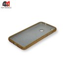 Чехол для Huawei P8 Lite 2017 силиконовый с блестками, золотого цвета