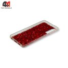 Чехол для Huawei P30 силиконовый, глиттер, красного цвета