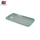 Чехол для Huawei Y7 2017 силиконовый с блестками, зеленого цвета