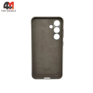 Чехол для Samsung S24 пластиковый, Leather Case, серо-коричневого цвета