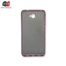 Чехол для Huawei Y7 2017 силиконовый с блестками, фиолетового цвета