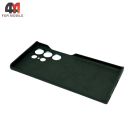 Чехол для Samsung S24 Ultra пластиковый, Leather Case, темно-зеленого цвета