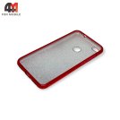 Чехол для Huawei P8 Lite 2017 силиконовый с блестками, красного цвета