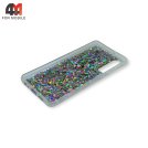 Чехол для Huawei P30 силиконовый, глиттер, серебристого цвета