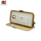 Чехол-книга для Samsung J3 2017/J330 золотого цвета, Experts