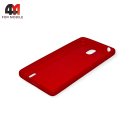 Чехол для Nokia 1 Plus силиконовый, прозрачный, красного цвета