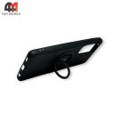 Чехол для Samsung A72 силиконовый с кольцом, черного цвета, iFace