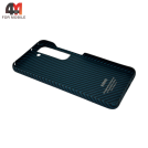 Чехол Samsung S22 Plus пластик, кевлар, синего цвета, K-DOO