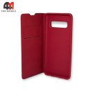Чехол-книга для Samsung S10 Plus clear view cover, красного цвета