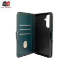 Чехол-книга для Samsung A56 шов, зеленого цвета, Case