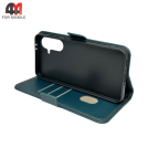 Чехол-книга для Samsung A56 шов, зеленого цвета, Case