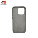 Чехол Iphone 16 Pro Leather Case+MagSafe, Light gray