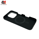 Чехол Iphone 16 Pro кевларовый 1500D, MagSafe, черного цвета