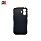 Чехол для Iphone 16 силиконовый, 017 черно-коричневый, Luxo