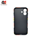 Чехол для Iphone 16 силиконовый, 029 черно-желтый, Luxo