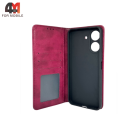 Чехол-книга для Xiaomi Poco C65/Redmi 13C в бок, бордового цвета