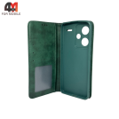 Чехол-книга для Xiaomi Redmi Note 13 Pro Plus 5G в бок, зеленого цвета