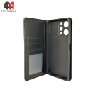 Чехол-книга для Xiaomi Redmi 12 4G в бок, черного цвета