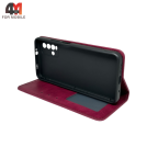 Чехол-книга для Xiaomi Redmi 9T в бок, бордового цвета