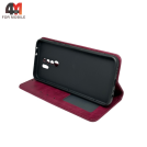 Чехол-книга для Xiaomi Redmi 9/Poco M2 в бок, бордового цвета
