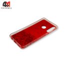 Чехол для Huawei P30 Lite/Nova 4E/Honor 20S силиконовый, глиттер звезды, красного цвета