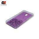 Чехол для Xiaomi Redmi 8A силиконовый, глиттер звезды, ярко-розового цвета