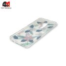 Чехол для Xiaomi Redmi Note 8 Pro силиконовый, хамелеон, цветы